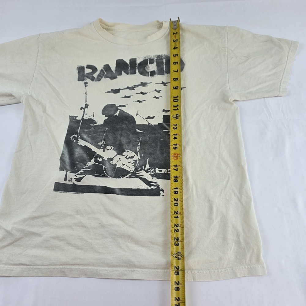 Vintage Rancid Shirt Mens Medium White Punk Band Graphic 2008 Machete Tee - Picture 5 of 12